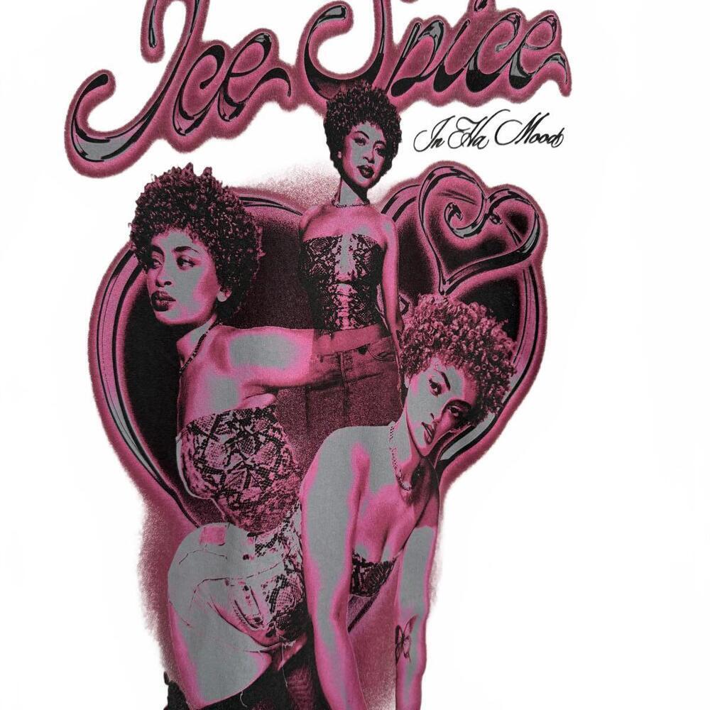 Ice Spice Graphic White and Pink Oversize Tour T-Shirt XL